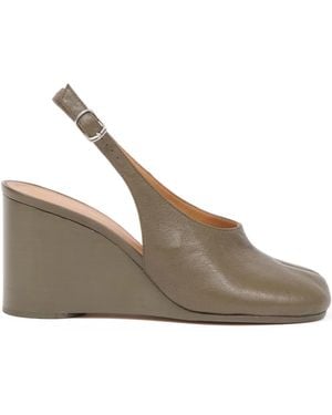 Maison Margiela Leather Court Shoes - Metallic