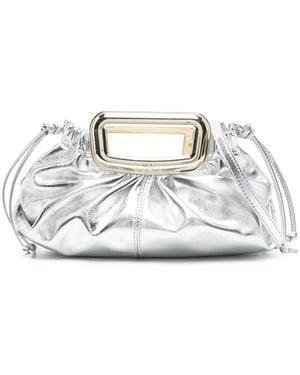 Maje Metallic Clutch - Wit