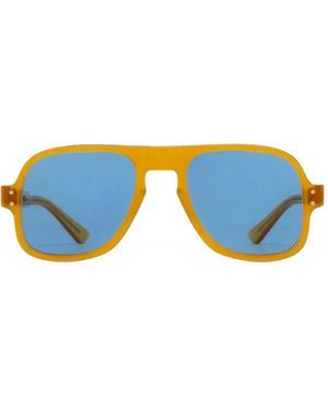 JULIUS TART Dart Sun Pilot-Frame Sunglasses - Blue