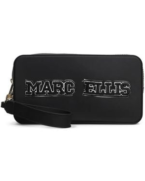 Marc Ellis Flat Sponge Logo-Patch Clutch Bag - Black