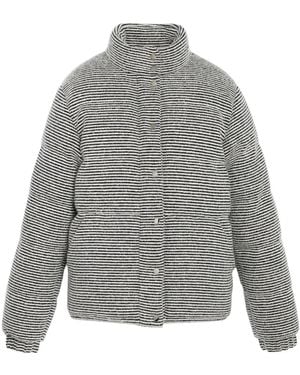 Barrie Striped Cashmere-Blend Puffer Jacket - Grey