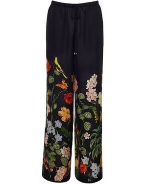 Cara Cara Girona Floral-Print Pants - Black