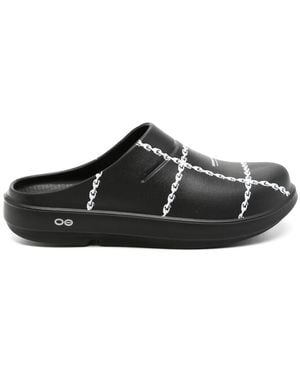 Undercover Graphic-Print Platform Clogs - Black