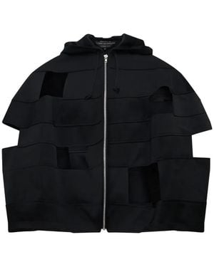Comme des Garçons Cropped Grid Cut-Out Jacket - Black