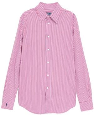 Polo Ralph Lauren Logo-Embroidered Striped Shirt - Pink