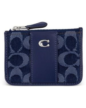 COACH Signature Mini Id Skinny Wallet - Blue