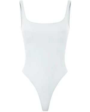 Elisabetta Franchi Body con cuello cuadrado - Blanco
