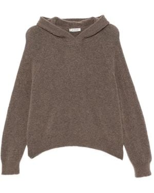 SOSUE Gestrickter Bear Hoodie - Braun