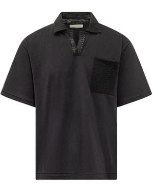 Atomo Factory T-Shirt Con Bordo All'Uncinetto - Nero
