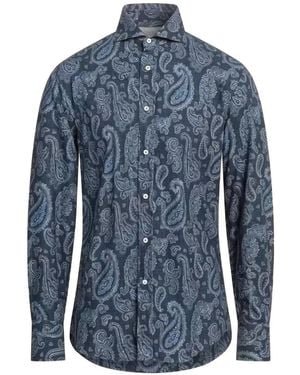 Brunello Cucinelli Paisley-Print Cotton Shirt - Blue