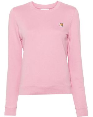 Maison Kitsuné Fox Head Cotton Sweatshirt - Pink