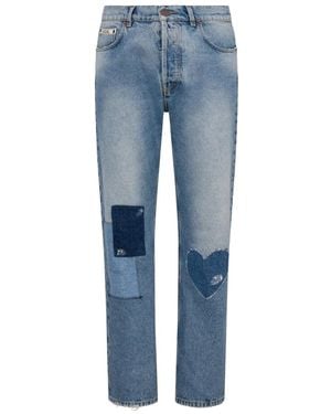 Moschino Heart Patch Detail Denim Jeans - Blue
