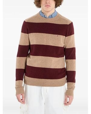 Tommy Hilfiger Horizontal-Stripe Jumper - Brown