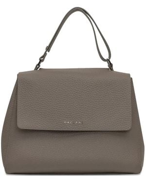 Orciani Medium Sveva Soft Pebble-Grain Tote Bag - Gray