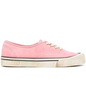 Bally Striped-Edge Lace-Up Trainers - Pink