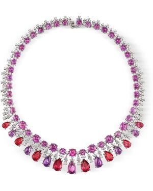 Anabela Chan 18K Tutti Frutti Multi-Stone Necklace - Pink
