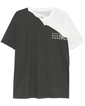 MM6 by Maison Margiela Logo-Print Panelled T-Shirt - Black