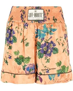 Off-White c/o Virgil Abloh Shorts A Fiori - Arancione