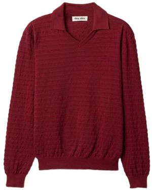 Miu Miu Pullover Mit V-Ausschnitt - Rot