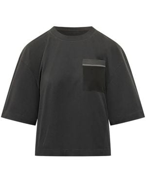 Brunello Cucinelli Embellished Pocket T-Shirt - Black
