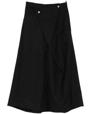 Junya Watanabe Panelled Wool-blend Skirt - ブラック