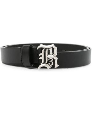 R13 Logo-Plaque Leather Belt - White
