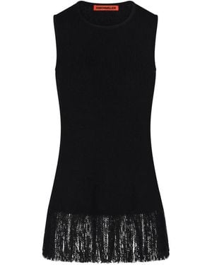 Simon Miller Lisel Fringe-Trim Sleeveless Top - Black