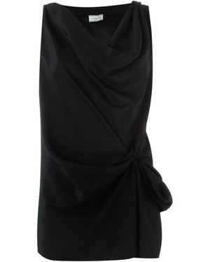 Lanvin Draped Knot-Detail Blouse - Black