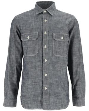 Tela Genova Emilio Raw Chambray Shirt Jacket - Grey
