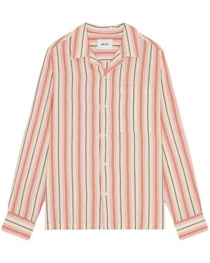 NN07 Striped Button-Up Shirt - Pink
