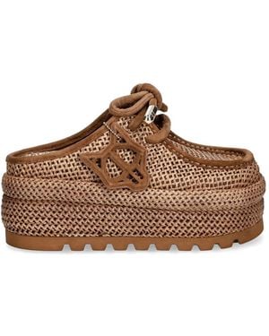 Naked Wolfe Blizzard Raffia Mules - Brown