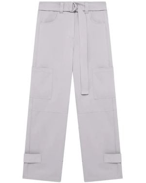 MSGM Belted Cargo Pants - White
