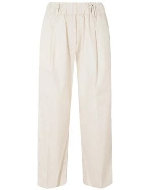 Myths Elasticated-Waist Straight Trousers - White