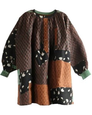 Commun's Checks Patchwork Top - Black