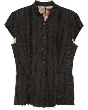 Masnada Veste Boutonnée À Franges - Black