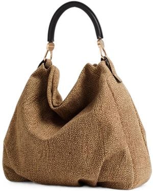 Borbonese Medium Bice Eye-Of-The-Partridge Print Shoulder Bag - Brown