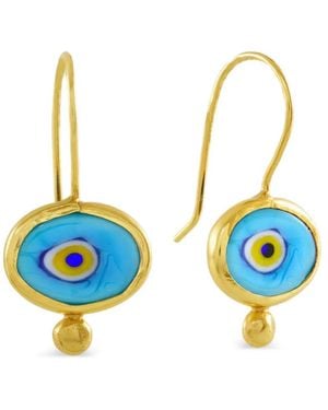 Ottoman Hands Pendientes Alara Con Ojo Turco - Azul