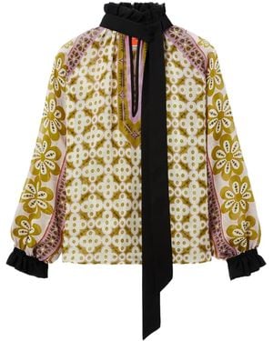 La DoubleJ Blouse Volantée Cerere À Col Montant - Métallisé