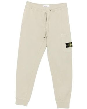 Stone Island Logo-Patch Track Pants - Natural
