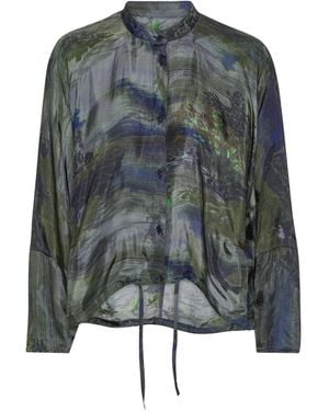 Henrik Vibskov Abstract-Print Drawstring Top - Grey
