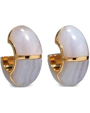 Lizzie Fortunato Zellige Agate Hoop Earrings - White