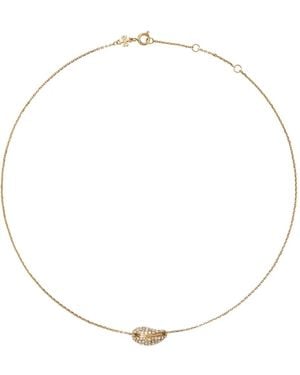 Tory Burch Pierced Pavé Pendent Necklace - White