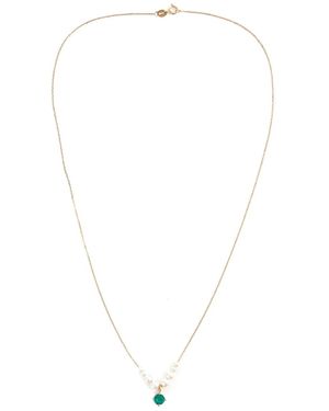 Yi Collection 18K Gaia Pearl And Emerald Necklace - White