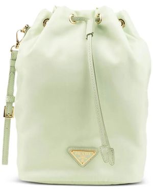 Prada Bolso Shopper Con Placa Del Logo - Verde
