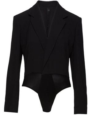 Petar Petrov Padded-Shoulder Bodysuit - Black