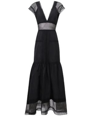 Gemy Maalouf V-Neckline Flared Dress - Black