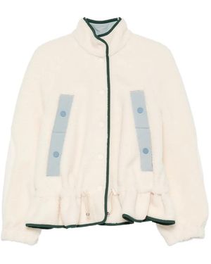 Stine Goya Ruffled-Hem Fleece Jacket - White