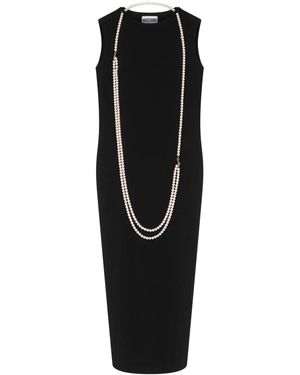 Moschino Abito Midi Con Ruches - Nero