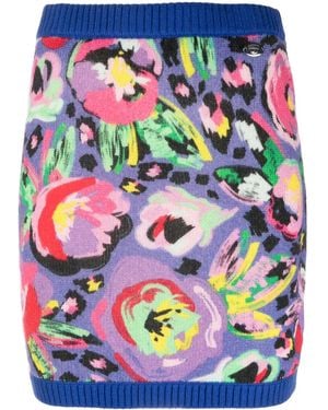 Chiara Ferragni Jacquard Fitted Skirt - Blue