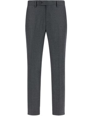 BOGGI Bird's Eye Wool Trousers - Grey